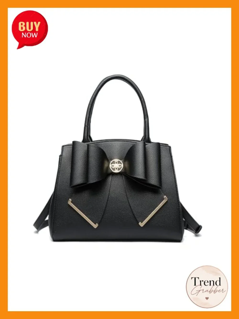 Vegan Leather Bow Purse | Crossbody Satchel Handbag for Women